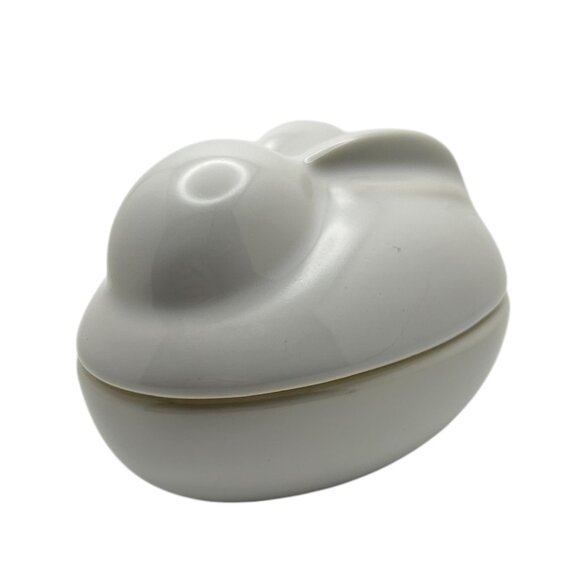 Pottery Barn White Easter Bunny Trinket/Candy Dish/Bowl with Lid - Retired - Picture 2 of 9